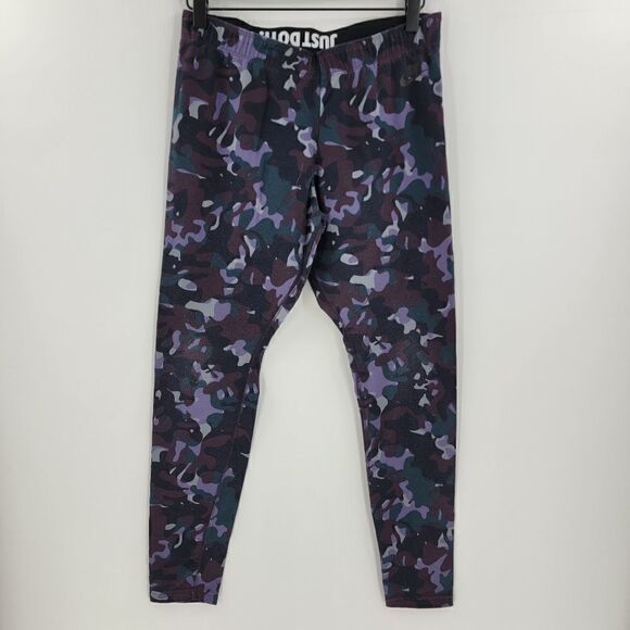 Nike Pants - Nike just do it camo purple leggings large logo spell out comfy cotton